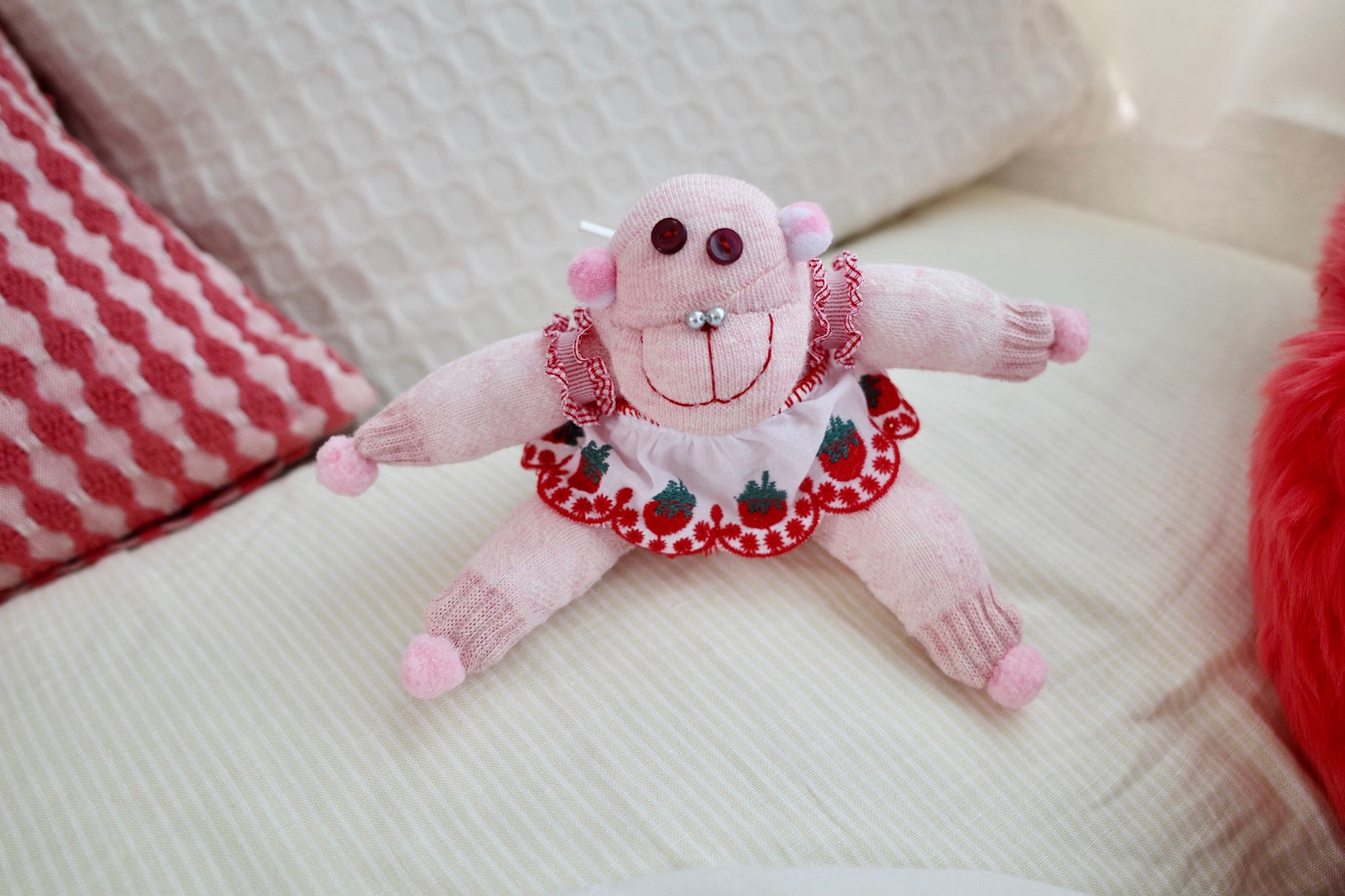 断捨離り子ソックモンキー ロゴ折り返しハイソックス(22-24cm グレー): ジュニア - ナルミヤ